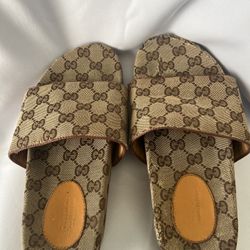 Gucci GG Monogram Beige Slides