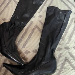Chanel Leather Tall Boots/Bow