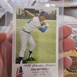 Don Mattingly '82 Columbus Clippers Minor Leagues Rookie '84 Fleer Rookie Baseball Cards 