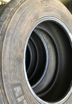 I got four tires in good condition Michell and they have about 50% left size number 225/65/R 17