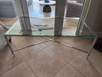Glass Top Coffee Table with Chrome Base
