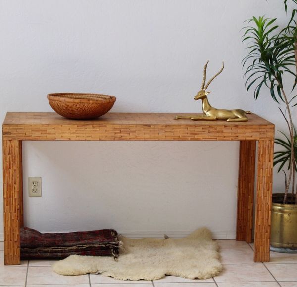 Vintage Bamboo Rattan Long Entry Way Sofa Table Tv Stand Wicker Boho Vintage Bamboo Rattan Long Entry Way Sofa Table Tv Stand Wicker Boho Mid Century Dresser Credenza Wood