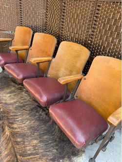 Antique AMERICAN SEATING CO. THEATER SEATS lot of 4