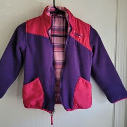 Girl’s Weatherproof Reversible Multi-color Jacket Plaid Fleece Size S (6-7) 