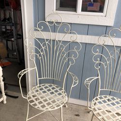 Shabby Chic Wrought Iron Chairs