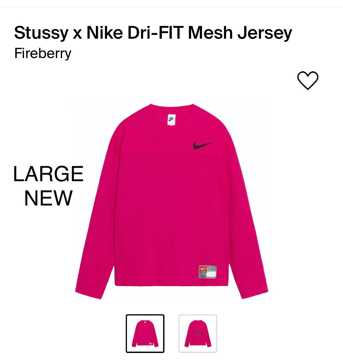 Nike Stussy Dri-fit Jersey New Large Fireberry for Sale in Los 
