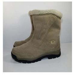 SOREL WaterFall Winter Boots Women's 7.5 Tan Suede Waterproof Thinsulate Ultra EUC