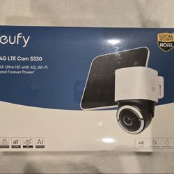 eufy Security 4G LTE Cam S330, 4K Cellular Solar Security Cameras Wireless Outdoor, Pan and Tilt, 4G and Wi-Fi Duo-Mode, AI Tracking, with SIM Card an
