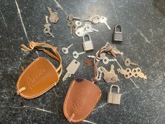 Vintage suitcase keys and locks