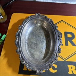 Vintage Silver Colored Serving Platter