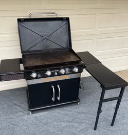 36" LARGE GRIDDLE COOKING STATION WITH SIDE TABLE & HARD COVER (PLANCHA DE 36” CON CUBIERTA Y MESA)
