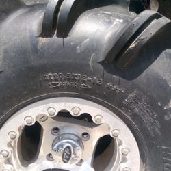 29.5 Inch Paddle Wheel Tires On 12 Inch Locker Rims With 3 Inch Hole To Hole mounting Pattern