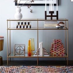 West Elm Gold And Glass Console Table 