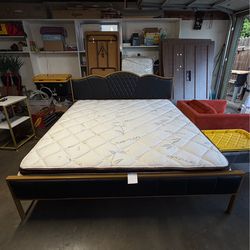 King Size Bed Frame + Mattress (Great Condition)