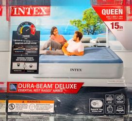 NEW Sealed Intex Queen Air Mattress 15" w/ Built-In Pump