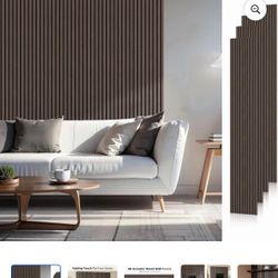  Wood Soundproof Acoustic Wall Panels 94.5" x 12.6", Dark Walnut