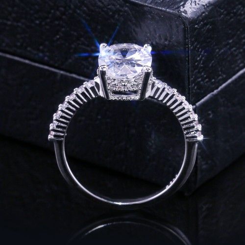 "Wedding Anillo Large Independent Oval Gemstone Silver Ring for Women, VIP470