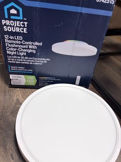 Project Source 12” Remote-Controlled LED Flush Mount Ceiling Light