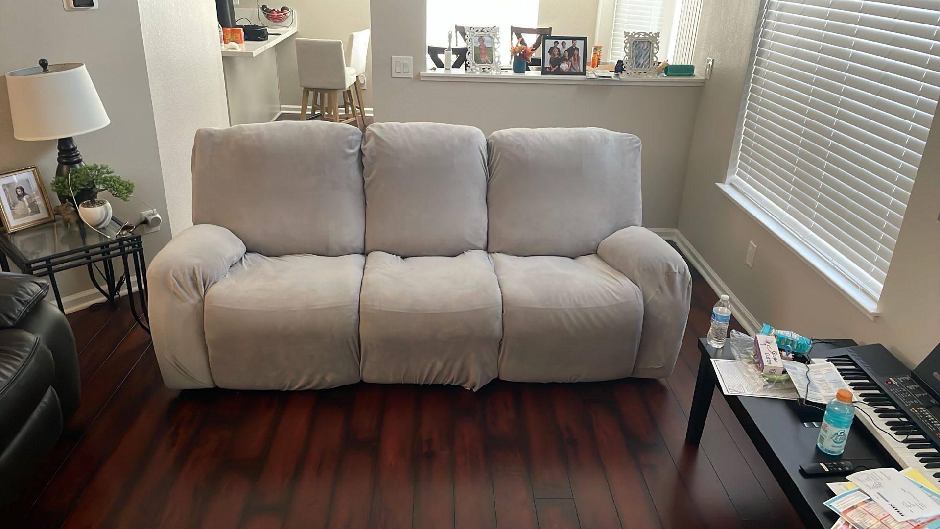 Leather Reclining Sofa