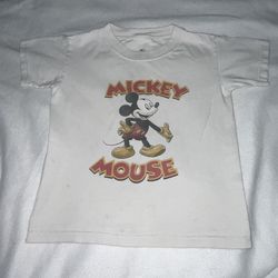 Disney Store Mickey Mouse White T- Shirt Kids Boy Girl XXS XX Small 2 3 A005