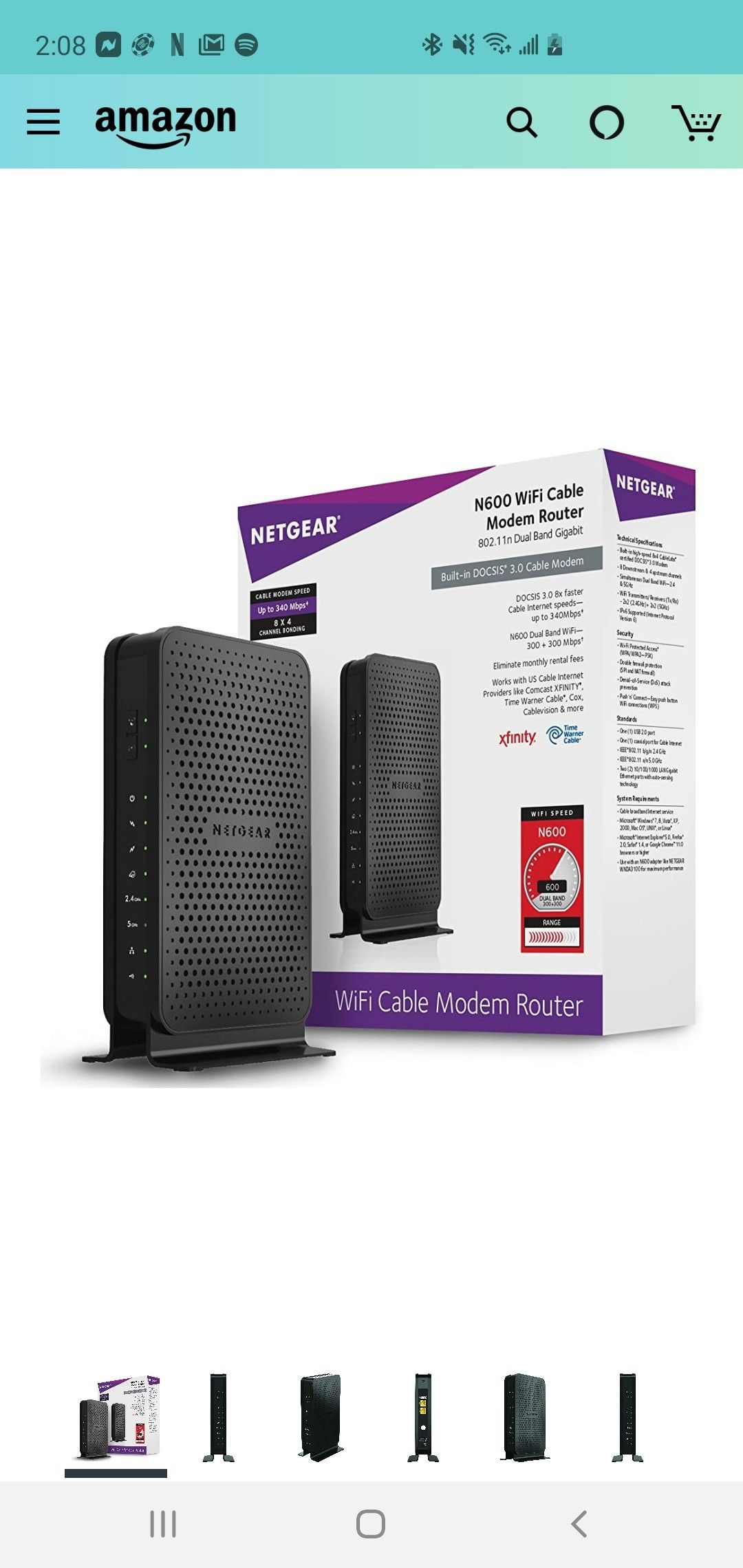 Wifi cable modem router