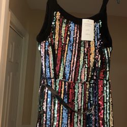 Multi Color Pink  Gold Blue  Green Sequins  Jumper For Preteen 