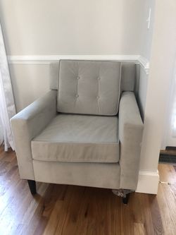 Two Gray Velvet Sofa Chairs - Bloomingdales