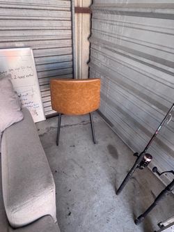 Cognac Faux Leather Chair