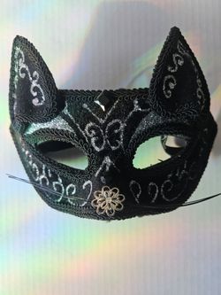 Black Cat Masquerade Mask