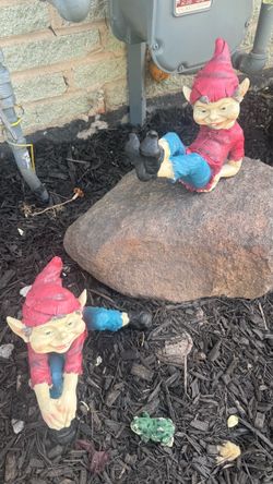 Garden Gnome Figurines Set of Two