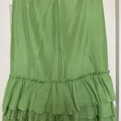 Banana Republic Size 4 Ruffled Green Skirt 