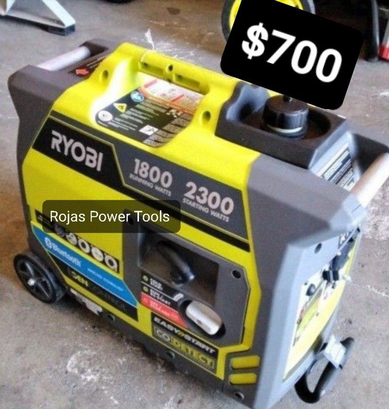 RYOBI 2300 WATTS RECOIL START BLUETOOTH SUPER QUIET GASOLINE POWERED DIGITAL INVERTER GENERATOR WITH CO SHUTDOWN SENSOR