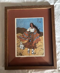 Maiden of Taos Dick & Trish Martin Signed LmtdEdition Batik Print #480/1250 COA
