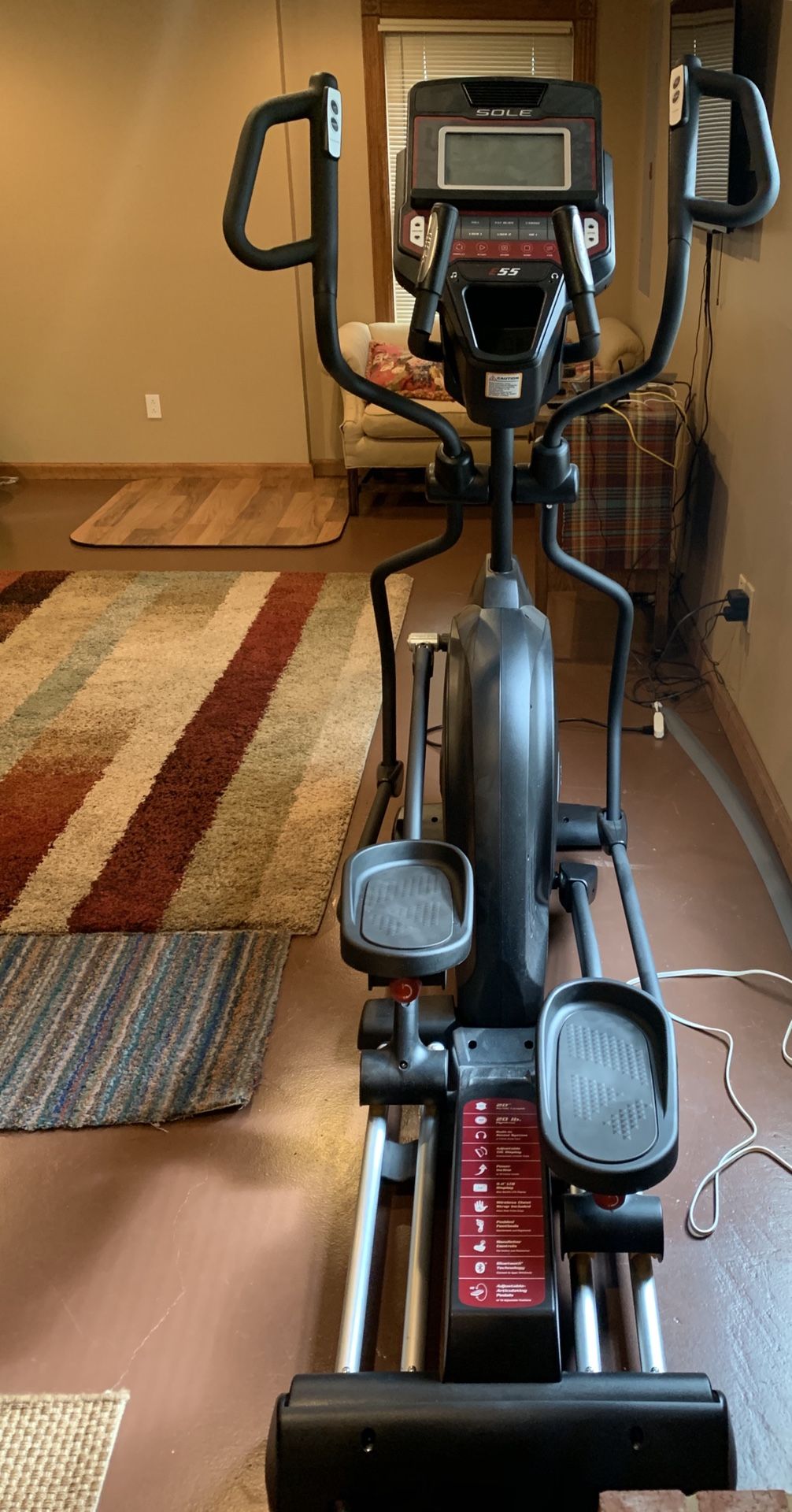 Sole E55 elliptical. Gently used. Works perfectly. Purchased for $1500 2years ago