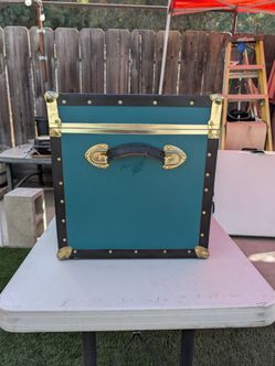Teal Decorative Storage Trunk Box