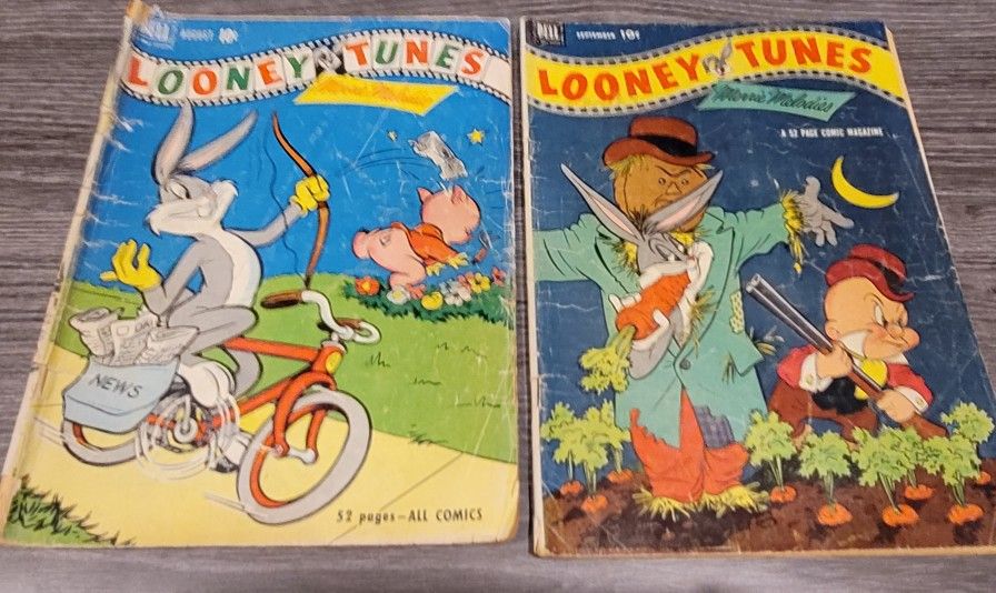 Dell Golden Age Comics Looney Tunes Merrie Melodies #118 Aug. 1951 & #131 Sept. 1952