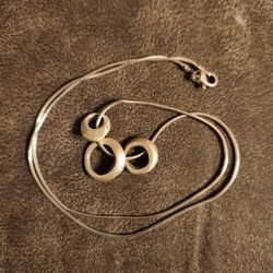 Philippa Roberts Three Rings 18" Necklace Italy 925 Silver 8.47g