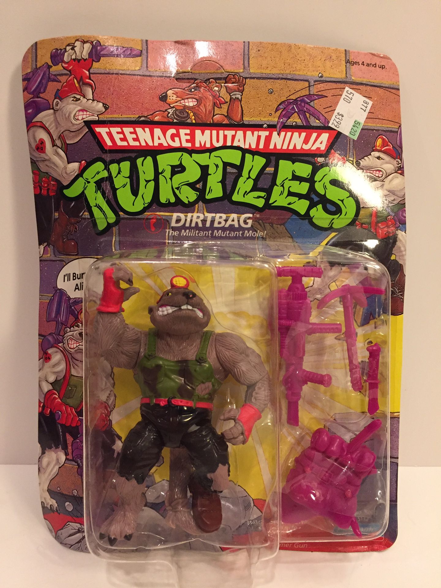 1991 Dirtbag - NEW MOC - TMNT Teenage Mutant Ninja Turtles - Vintage Action Figure Toy