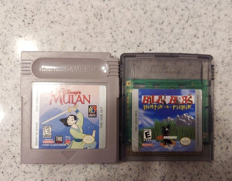 Gameboy Color Billy Bobs Hunting and Fishing. Gameboy Mulan 