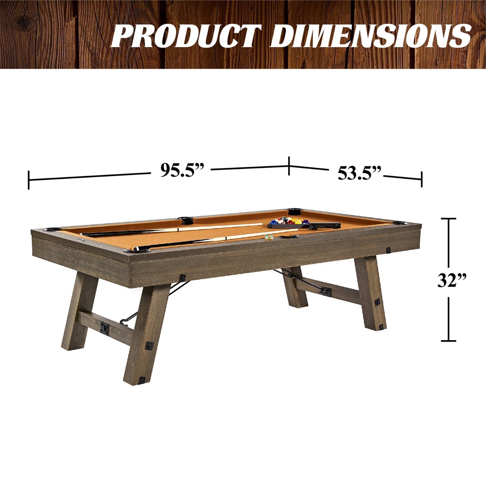 Barrington 8 Ft. Sutter Premium Billiard Table with Cue Set and