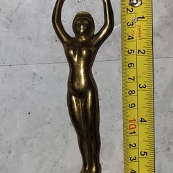 Vintage Solid Brass Bottle Opener Nude Female Naked Lady Man Cave Statute Figurine Woman Shaped