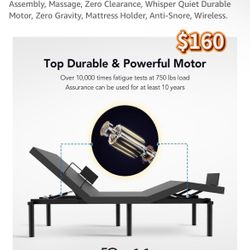 FLEXISPOT S6 Adjustable Bed Frame Base Queen, Quick Assembly, Massage, Zero Clearance, Whisper Quiet Durable Motor, Zero Gravity, Mattress Holder, Ant