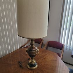 Vintage South Africa Brass Lamp 41" Tall With Shade 