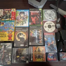 Large video game lot for sale. Sold as is.