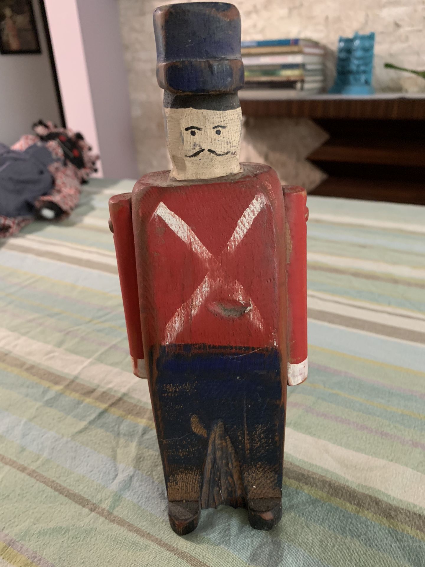 Distressed Vintage Wooden Soldier Toy Or Decor,All Products : American Fashion Style Bags On Sale