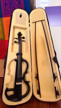 Electric Violin with Case and Accessories.
