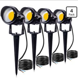 12W LED Landscape Lighting Low Voltage (AC/DC 12V) Waterproof Garden Pathway Lights Super Warm White (900LM) Walls Trees Flags Outdoor Spotlights (4 P