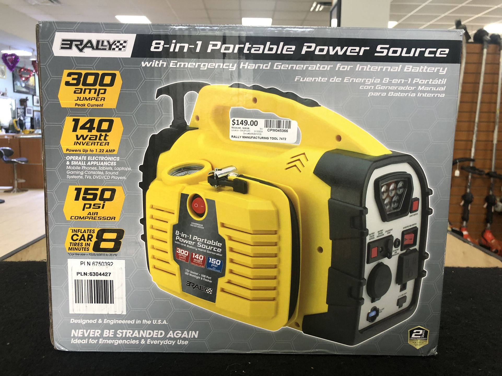 Rally 8 In 1 Portable Power Source