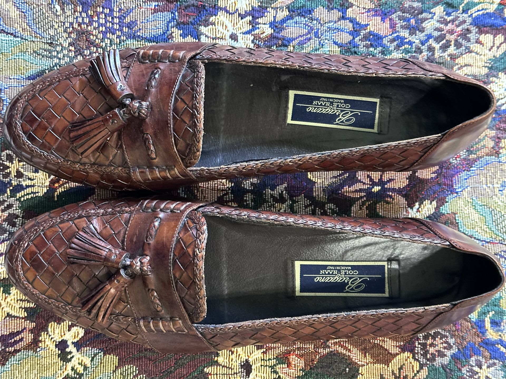 Cole Haan Bragano Tassels Woven Brown Leather Men display picture 3