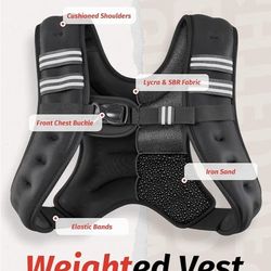 ZELUS 16lb Weighted Vest – Reflective, Adjustable (Workout / Running)